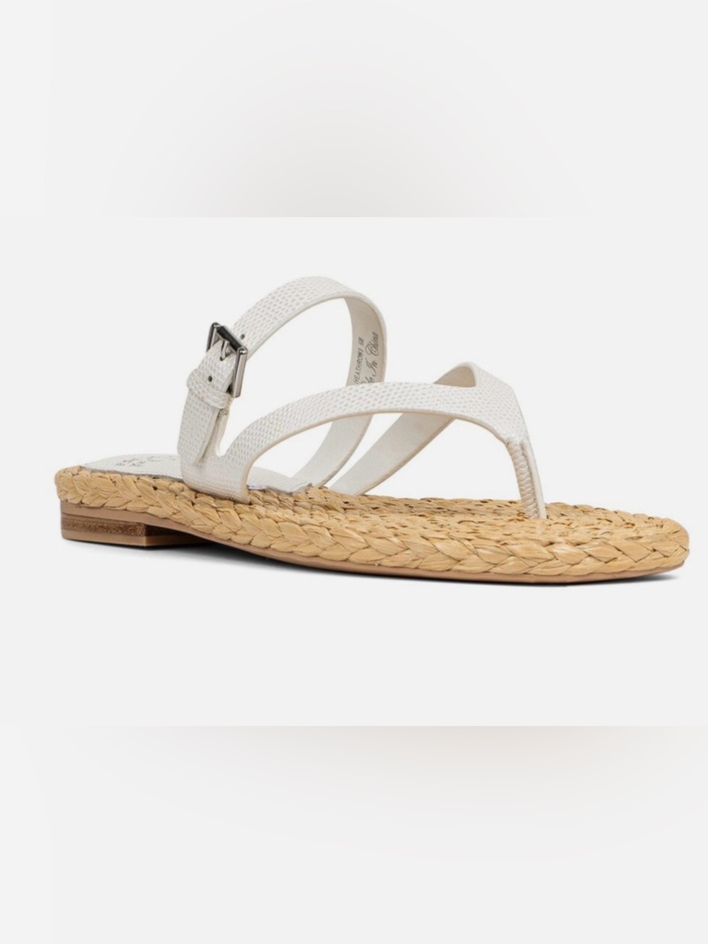 Donald J. Pliner White Braided Espadrille Thong Sandals Heathrom3 lizard-NWT